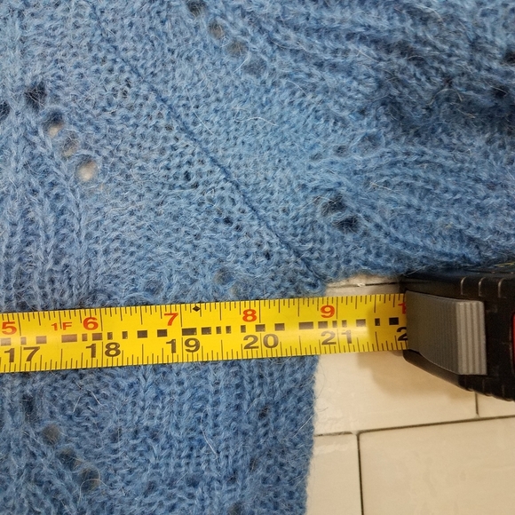 Elsamanda Pointelle Made in Italy Blue Sweater L - Picture 12 of 15